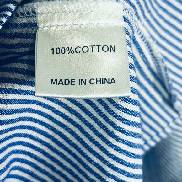 Darling Blue and White Striped Blouse Size XL - Picture 4 of 5